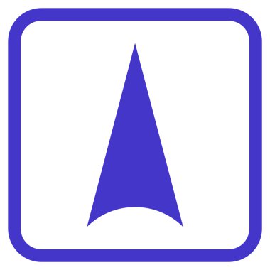 Vektör simgesi bir çerçeve içinde yukarı ok ucu