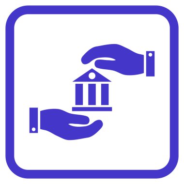 Banka hizmet vektör simgesi bir çerçeve içinde