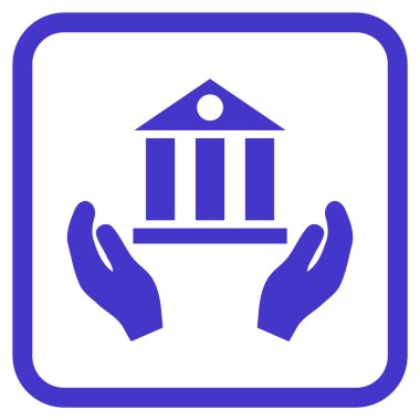 Banka hizmet vektör simgesi bir çerçeve içinde