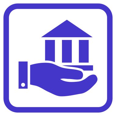 Banka hizmet vektör simgesi bir çerçeve içinde