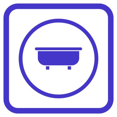 Küvet vektör simgesi bir çerçeve içinde