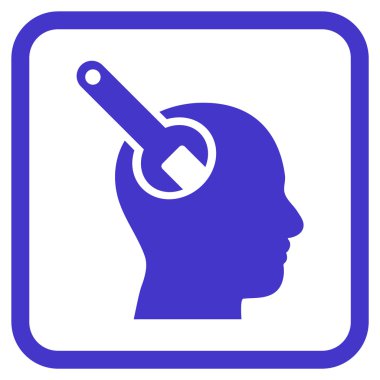 Beyin aracı vektör simgesi bir çerçeve içinde