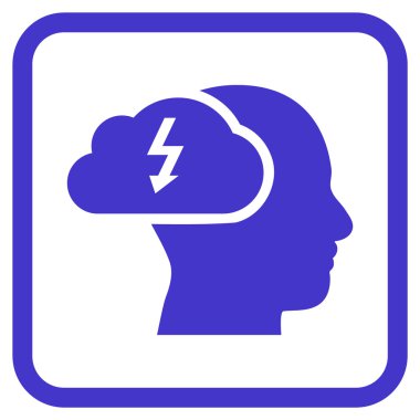 Beyin fırtınası vektör simgesi bir çerçeve içinde