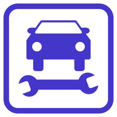 Araba tamir vektör simgesi bir çerçeve içinde