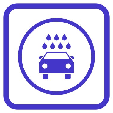 Araba duş vektör simgesi bir çerçeve içinde