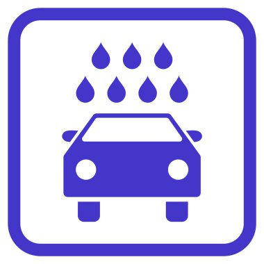 Araba duş vektör simgesi bir çerçeve içinde