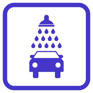 Araba duş vektör simgesi bir çerçeve içinde