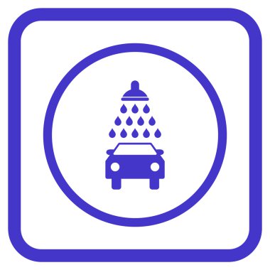 Araba duş vektör simgesi bir çerçeve içinde