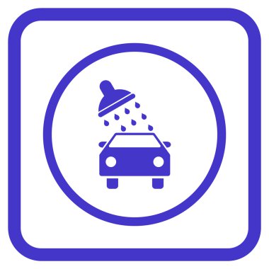 Oto yıkama vektör simgesi bir çerçeve içinde