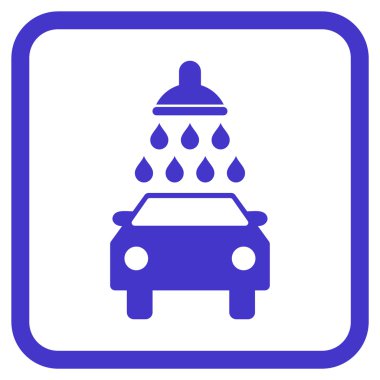 Oto yıkama vektör simgesi bir çerçeve içinde