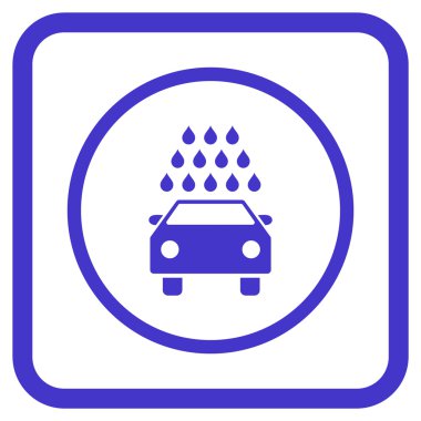 Oto yıkama vektör simgesi bir çerçeve içinde