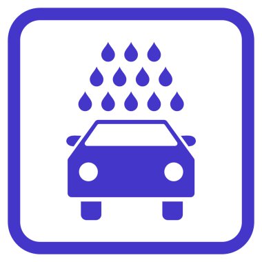 Oto yıkama vektör simgesi bir çerçeve içinde