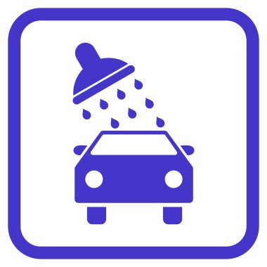 Oto yıkama vektör simgesi bir çerçeve içinde