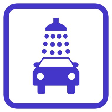 Oto yıkama vektör simgesi bir çerçeve içinde