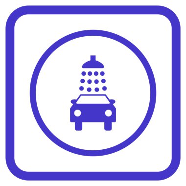 Oto yıkama vektör simgesi bir çerçeve içinde