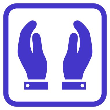 Bakım el vektör simgesi bir çerçeve içinde