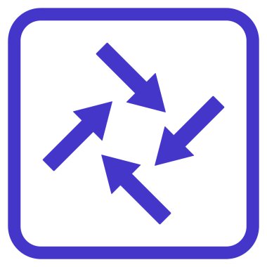 Merkezcil oklar bir çerçeve içinde simge vektör