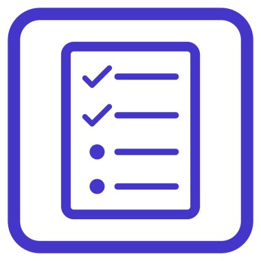 Denetim listesi sayfa vektör simgesi bir çerçeve içinde