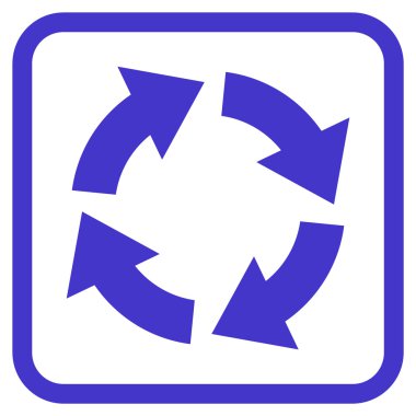 Dolaşım vektör simgesi bir çerçeve içinde