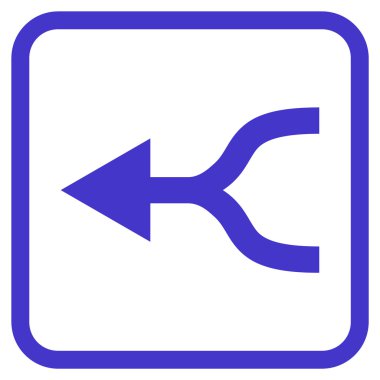 Ok sol vektör simgesi bir çerçeve içinde birleştirmek