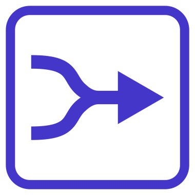 Ok sağ vektör simgesi bir çerçeve içinde birleştirmek