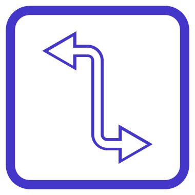 Eğri Exchange ok vektör simgesi bir çerçeve içinde