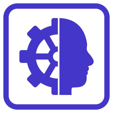 Cyborg dişli vektör simgesi bir çerçeve içinde