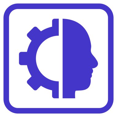 Cyborg dişli vektör simgesi bir çerçeve içinde