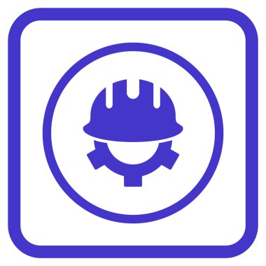 Geliştirme kask vektör simgesi bir çerçeve içinde