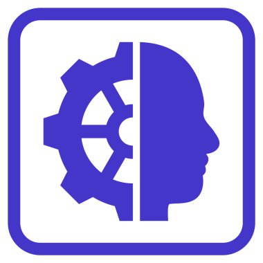 Cyborg dişli vektör simgesi bir çerçeve içinde