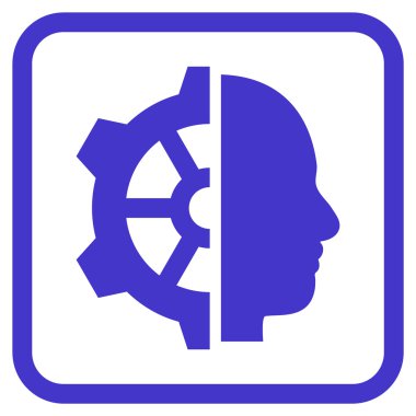 Cyborg dişli vektör simgesi bir çerçeve içinde