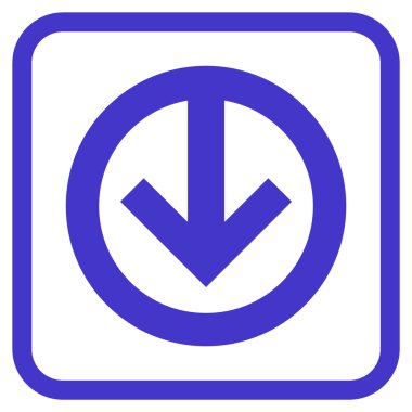 Vektör simgesi bir çerçeve içinde aşağı yön