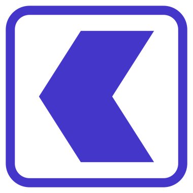 Yön sol vektör simgesi bir çerçeve içinde