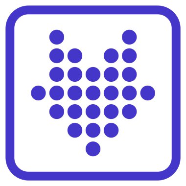 Vektör simgesi bir çerçeve içinde aşağı noktalı ok