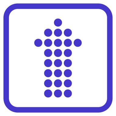 Vektör simgesi bir çerçeve içinde yukarı noktalı ok