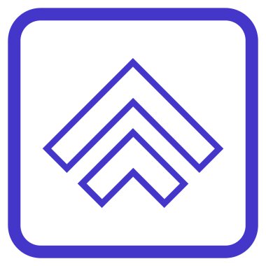 Yön yukarı vektör simgesi bir çerçeve içinde