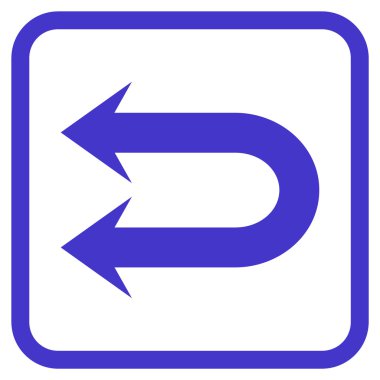 Çift sol ok vektör simgesi bir çerçeve içinde