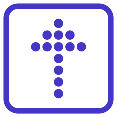 Vektör simgesi bir çerçeve içinde yukarı noktalı ok