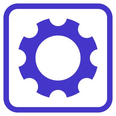 Dişli vektör simgesi bir çerçeve içinde