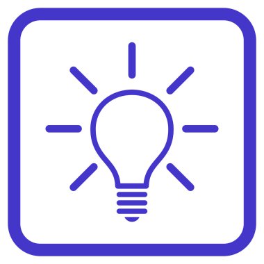 Ampul vektör simgesi bir çerçeve içinde