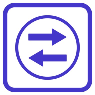 Yatay Çevir ok simge bir çerçeve içinde vektör