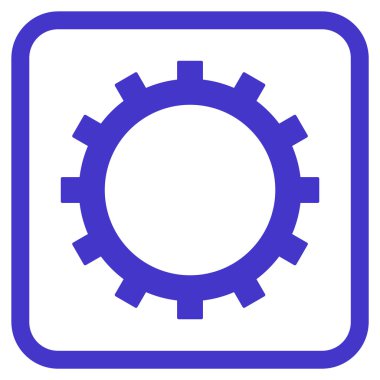 Dişli vektör simgesi bir çerçeve içinde