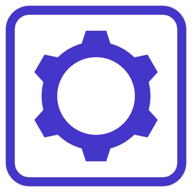 Dişli vektör simgesi bir çerçeve içinde