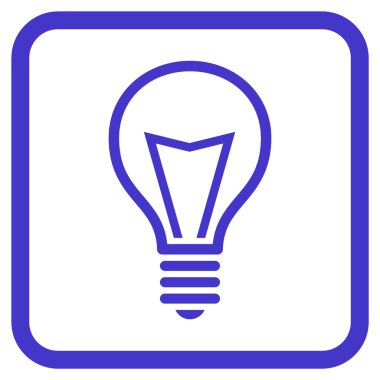 Lamba ampul vektör simgesi bir çerçeve içinde