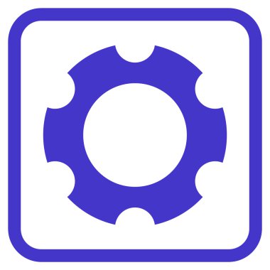 Dişli vektör simgesi bir çerçeve içinde