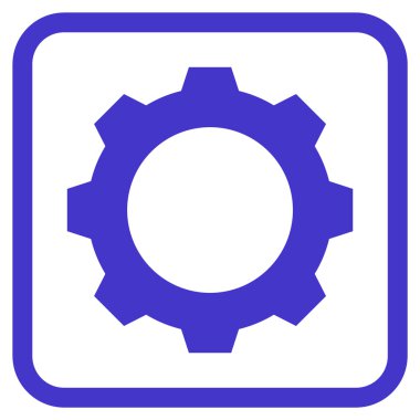 Dişli vektör simgesi bir çerçeve içinde