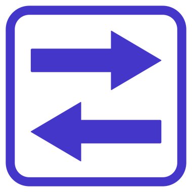 Yatay Çevir ok simge bir çerçeve içinde vektör