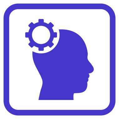 Akıl dişli vektör simgesi bir çerçeve içinde