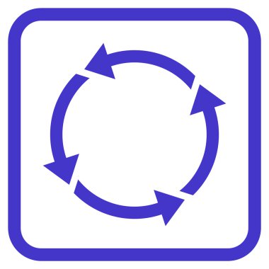 Geri dönüşüm vektör simgesi bir çerçeve içinde