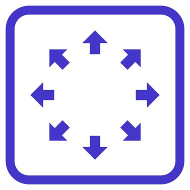 Radyal oklar bir çerçeve içinde simge vektör